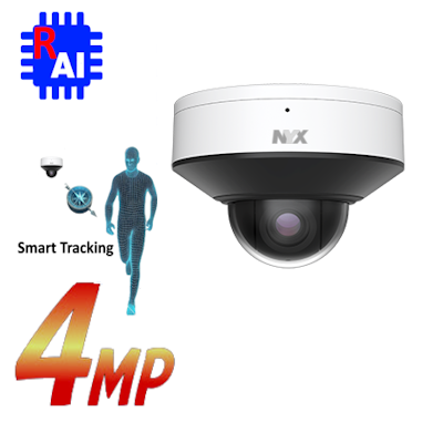 Daytronics Security NYX Micro PTZ Camera 4MP with smart tracking and advanced AI features
