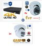 8 channel 4TB NVR security system with four 6MP cameras and one AI-powered sensor light