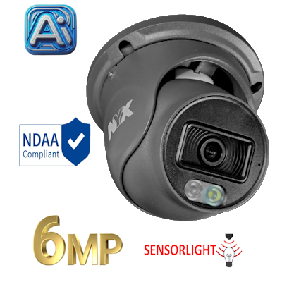 NYX DC6-28F IQ+ Black Camera by Daytronics Security with 6MP resolution and SensorLight technology
