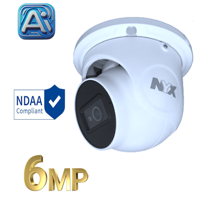 NYX IPD6-28F IQ2+ security camera with 6MP resolution for high-quality surveillance