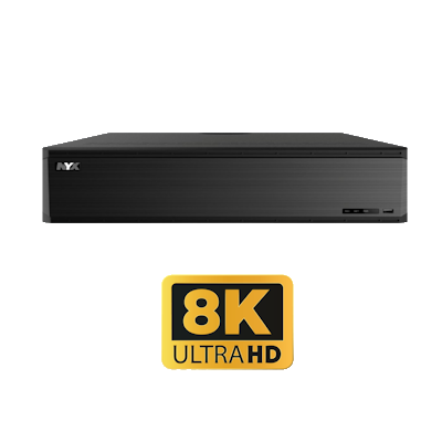 NYX IPX-C64 Plus IQ2+ 64ch NVR black security recorder with 8K Ultra HD support