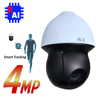 Daytronics NYX PTZ security camera with 4MP resolution and smart tracking feature for advanced surveillance