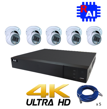 Daytronics Security DIY CCTV kit 8 channel NVR with five dome cameras and 4K Ultra HD recorder