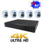 Daytronics Security DIY CCTV kit 8 channel NVR with five white dome cameras and 4K Ultra HD recording