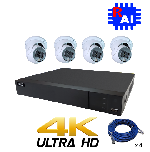 Daytronics Security DIY security camera kit with four 4K Ultra HD dome cameras and recording device